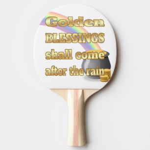 Raquette De Ping Pong Pot d'or à la fin de l'arc-en-ciel