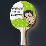 Raquette De Ping Pong Préparez-vous à être stupéfait Comic Book Ping Pon<br><div class="desc">Ce Préparez-vous à être stupéfait Comic Book Ping Pong Paddle est pour quiconque ne cesse de vous surprendre, même si cette personne est vous-même. Le design est composé d'une bande dessinée amusante dans une cravate à arc et d'une bulle de discours qui dit : "Préparez-vous à être surpris !" On...</div>