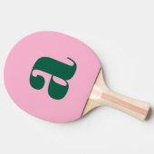 Raquette De Ping Pong Preppy Pink and Green Bold Retro Monogram Initial (Côté)