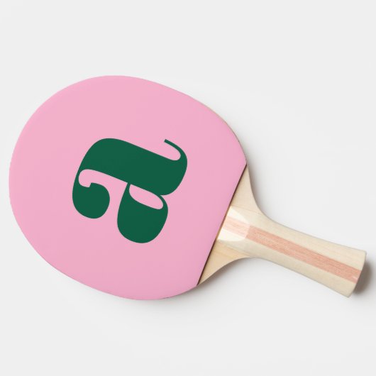 Raquette De Ping Pong Preppy Pink and Green Bold Retro Monogram Initial (Côté)
