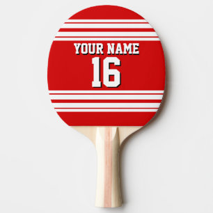 Raquette De Ping Pong Preppy Sporty Red avec White Stripes Team Jersey