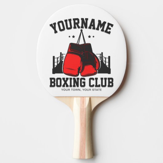 Raquette De Ping Pong Pro Boxer AJOUTER NOM Gants rouges Boxer Ring Trai (Devant)