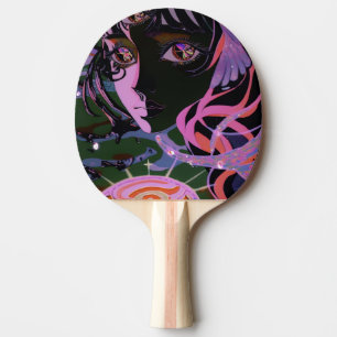 Raquette De Ping Pong Psychédélique 3ème Oeil Anime Girl