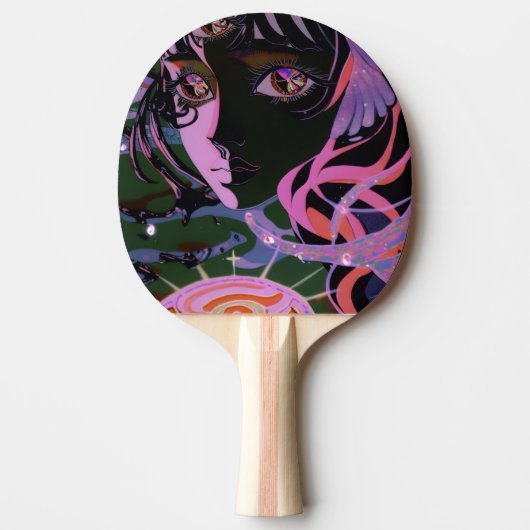Raquette De Ping Pong Psychédélique 3ème Oeil Anime Girl (Devant)