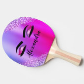 Raquette De Ping Pong Purple Pink Monogram Glitter Eyelashes (Côté)