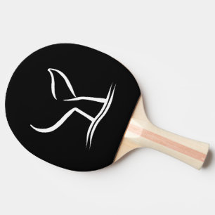 Raquette De Ping Pong Queue blanche sur noir