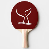 Raquette De Ping Pong Queue de baleine blanche sur fond rouge foncé (Devant)