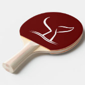 Raquette De Ping Pong Queue de baleine blanche sur fond rouge foncé (Devant Angle)