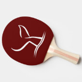 Raquette De Ping Pong Queue de baleine blanche sur fond rouge foncé (Côté)