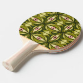 Raquette De Ping Pong Quirky Rose Eyes Et Vert Botanical Motif (Devant Angle)