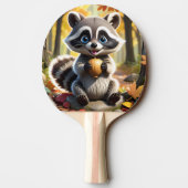 Raquette De Ping Pong Racon de style Cute Kawaii tenant un gland (Dos)