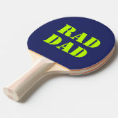 Raquette De Ping Pong Rad Papa néon vert marine bleu typographie moderne (Devant Angle)