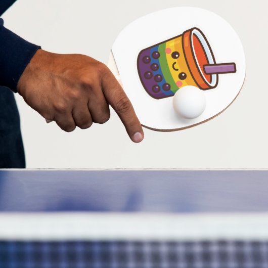 Raquette De Ping Pong Rainbow Bubble Tea LGBTQ+ Pride (Insitu)