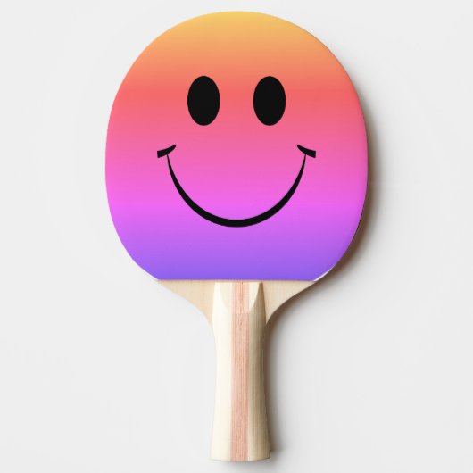 Raquette De Ping Pong Rainbow Ombre Happy Face (Devant)
