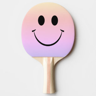 Raquette De Ping Pong Rainbow Ombre Happy Face Ping Paddle