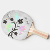 Raquette De Ping Pong Rainbow Pastel Lovebirds Personnalisé (Côté)