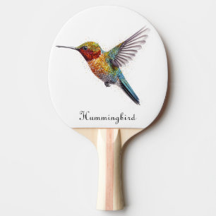 Raquette De Ping Pong Rainbow Wings : Art vibrant de colibri, personnali