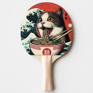 Raquette De Ping Pong Ramen de chat Art japonais Style vintage