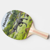 Raquette De Ping Pong Raptor Velociraptor Dinosaur Monogramme (Côté)