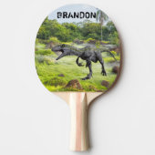 Raquette De Ping Pong Raptor Velociraptor Dinosaur Monogramme (Devant)