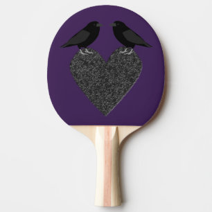 Raquette De Ping Pong Ravens gothiques et Coeur noir
