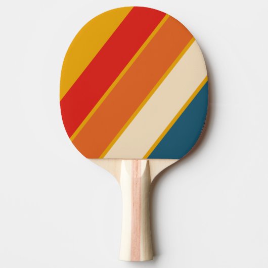 Raquette De Ping Pong Rayé gras Moutarde Rétro (Devant)