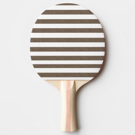Raquette de Ping Pong rayée marron et blanc (Devant)
