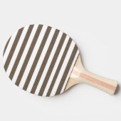 Raquette de Ping Pong rayée marron et blanc (Côté)