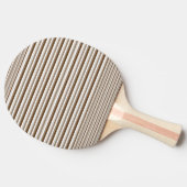 Raquette de ping pong rayée marron et blanc (Côté)