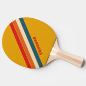 Raquette de Ping Pong rayée Moutarde Rétro avec no (Côté)