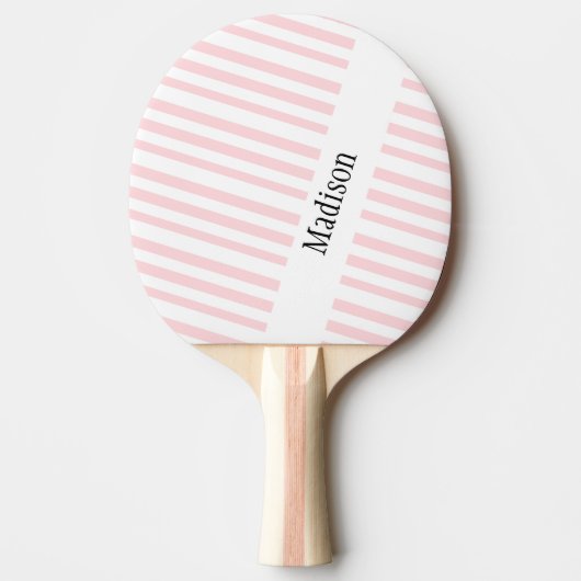 Raquette de ping pong rayée rose et blanc (Devant)
