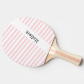 Raquette de ping pong rayée rose et blanc (Côté)