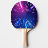 Raquette De Ping Pong Rayons lumineux vifs bleu rose (Dos)