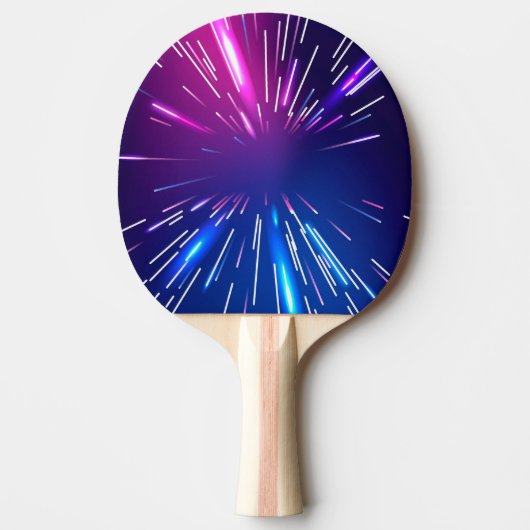 Raquette De Ping Pong Rayons lumineux vifs bleu rose (Devant)