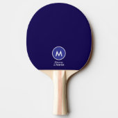 Raquette De Ping Pong Rayure Bleue Froide avec Monogramme (Dos)