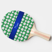 Raquette De Ping Pong Rayure bleue personnalisée de volleyball vert (Côté)