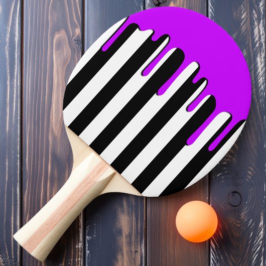 Raquette De Ping Pong Rayure Fantomatique Goutte Pourpre
