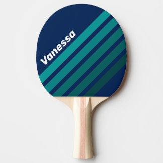 Raquette De Ping Pong Rayure inclinée de la marée océanique avec nom