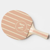 Raquette De Ping Pong Rayure Monogram couleur pêche douce (Côté)
