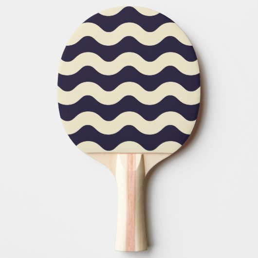 Raquette De Ping Pong Rayure ondulée couleur océan de minuit (Devant)