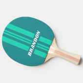 Raquette De Ping Pong Rayure Rallye de Plage Brise sarcelle avec Nom (Côté)