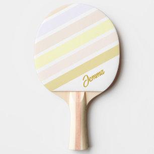 Raquette De Ping Pong Rayure Rétro Pastel Personnalisée Colorée