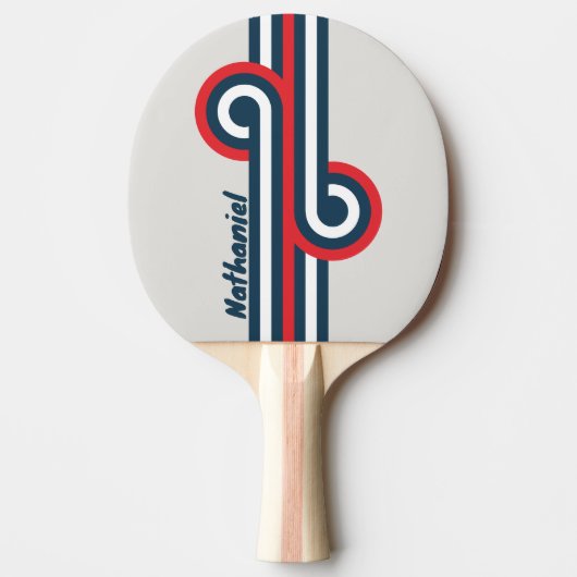 Raquette De Ping Pong Rayure Warbird Loop avec nom (Devant)