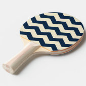 Raquette De Ping Pong Rayure Zigzag Bleu Profond Marin (Devant Angle)