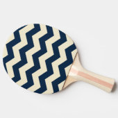 Raquette De Ping Pong Rayure Zigzag Bleu Profond Marin (Côté)