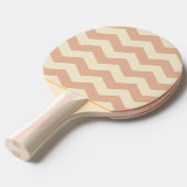 Raquette De Ping Pong Rayure Zigzag Couleur Pêche Douce (Devant Angle)