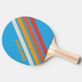 Raquette De Ping Pong Rayures anglées bleu surf délavé avec nom (Côté)