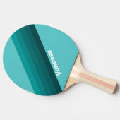 Raquette De Ping Pong Rayures Aqua Fade avec nom (Côté)
