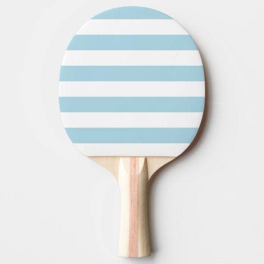 Raquette De Ping Pong Rayures Bleu Clair et Blanc (Devant)