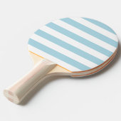 Raquette De Ping Pong Rayures Bleu Clair et Blanc (Devant Angle)